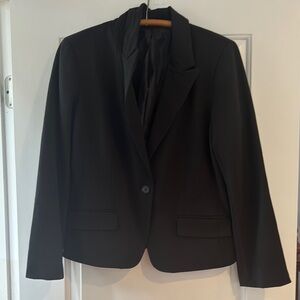 Express Black Blazer with Tailored Fit and Notch Lapel